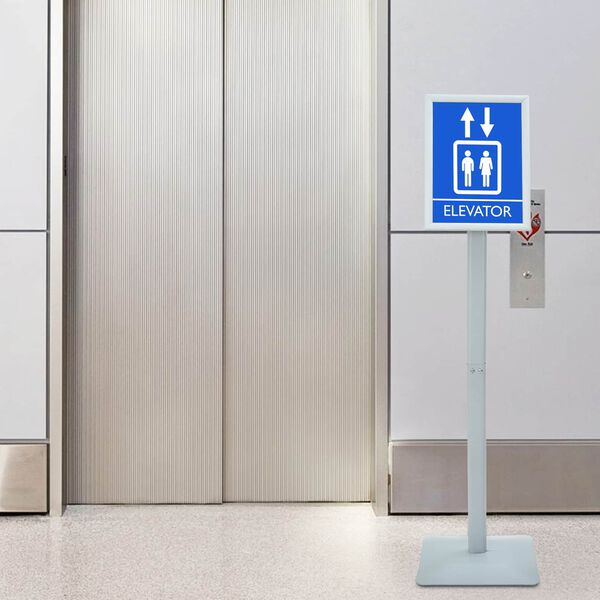 vidaXL Stojalo za plakat srebrna 32 x 27 x 119 cm PVC in litina