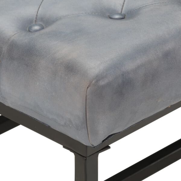 vidaXL Tabure siv 80x80x43 cm pravo usnje