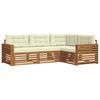vidaXL Zunanja garnitura za sedenje z blazino 4 pcs Naravna in smetana