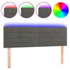 vidaXL LED posteljno vzglavje temno sivo 144x5x78/88 cm žamet