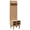 vidaXL Enota za hodnik OTTA 50x40x160 cm trdna borovina