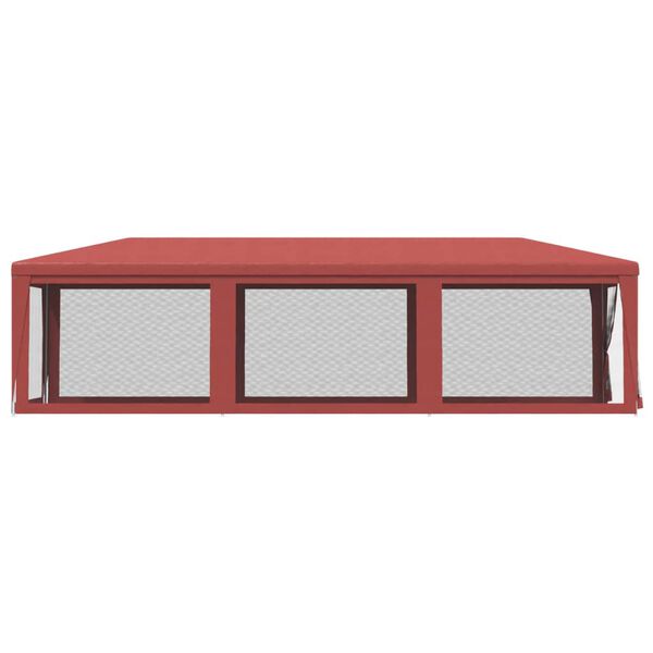 vidaXL Vrtni &scaron;otor z 8 mrežastimi stranicami rdeč 3x9 m HDPE