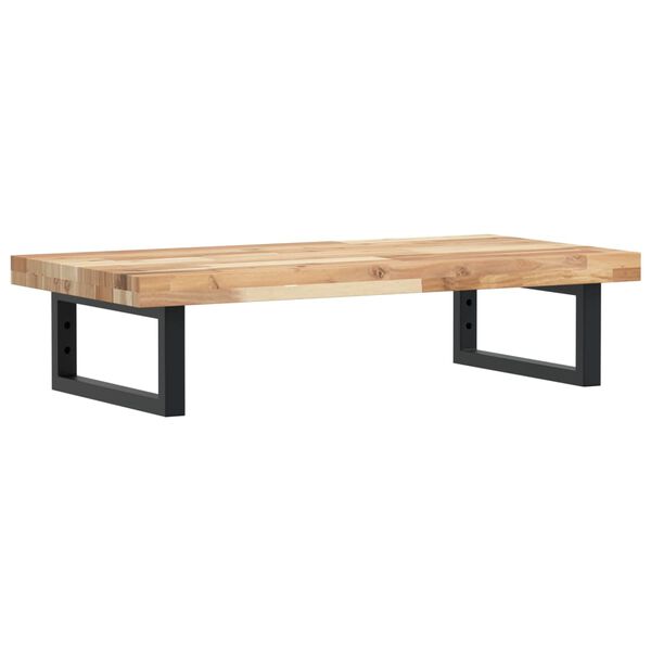 vidaXL Stenska polica za umivalnik jeklo in trden akacijev les