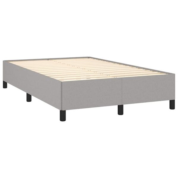 vidaXL Box spring postelja z vzmetnico svetlo siva 120x190 cm blago