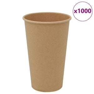 vidaXL Papirnate skodelice za kavo 1000 kosov 400 ml rjave barve