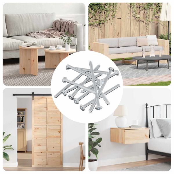 vidaXL Vijak 12 pcs srebrna M6 x 100 mm Jeklo