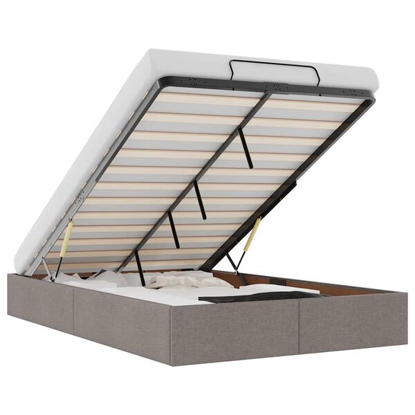 vidaXL Otomanski posteljni okvir brez vzmetnice taupe 120x190 cm blago