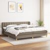 vidaXL Box spring postelja z vzmetnico taupe 200x200 cm blago