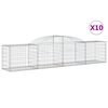 vidaXL Obokana gabionska ko&scaron;ara 10 kosov 300x50x60/80cm cinkano železo