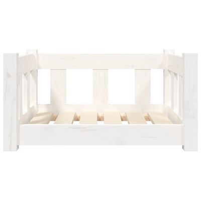 vidaXL Pasja postelja bela 55,5x45,5x28 cm trdna borovina