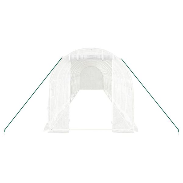 vidaXL Rastlinjak z jeklenim okvirjem bel 24 m&sup2; 12x2x2 m