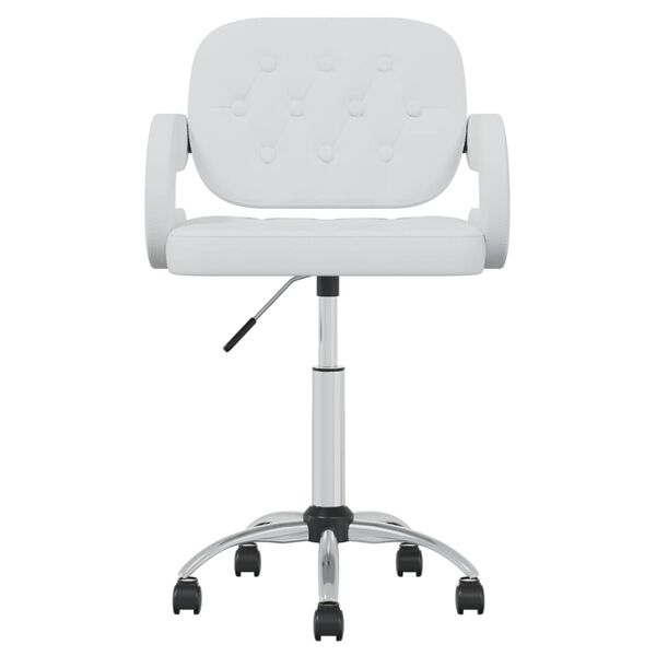 vidaXL Vrtljivi jedilni stoli 4 kosi belo umetno usnje