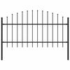 vidaXL Vrtna ograja Woerden s suličastim vrhom jeklo 170x125 cm črna
