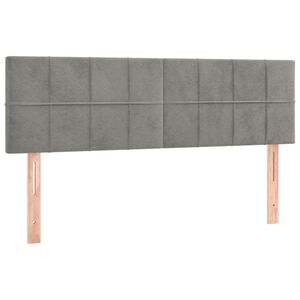 vidaXL Posteljno vzglavje svetlo siva 144x5x78/88 cm žamet