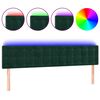 vidaXL LED posteljno vzglavje temno zeleno 180x5x78/88 cm žamet