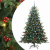 vidaXL Umestno božično drevo Zelena 180 cm PVC, kovina in plastika