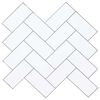 vidaXL Plo&scaron;čica ribje kosti 50 kos Bela siva 30 x 30 cm