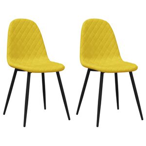 vidaXL Jedilni stoli 2 kosa gorčično rumen žamet