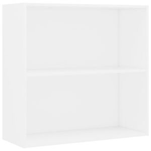 vidaXL Knjižna omara 2-nadstropna bela 80x30x76,5 cm inženirski les