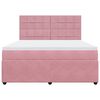 vidaXL Box spring postelja z vzmetnico roza 180x200 cm žamet