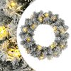 vidaXL Božični Venec Zelena in Bela &Oslash; 30 cm PVC 25 LED