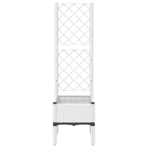 vidaXL Vrtno cvetlično korito z oporno mrežo belo 40x40x142 cm PP
