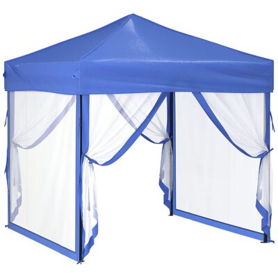 vidaXL Zložljiv vrtni šotor s stranicami moder 2x2 m