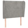 vidaXL Vzglavje z u&scaron;esi svetlo sivo 93x23x118/128 cm žamet