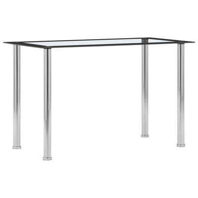 vidaXL Jedilna miza črna in prozorna 120x60x75 cm kaljeno steklo