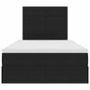 vidaXL Postelja z dodatnim prostorom za shranjevanje in vzmetnico Črna