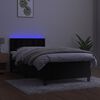 vidaXL Box spring postelja z vzmetnico LED črna 90x190 cm žamet