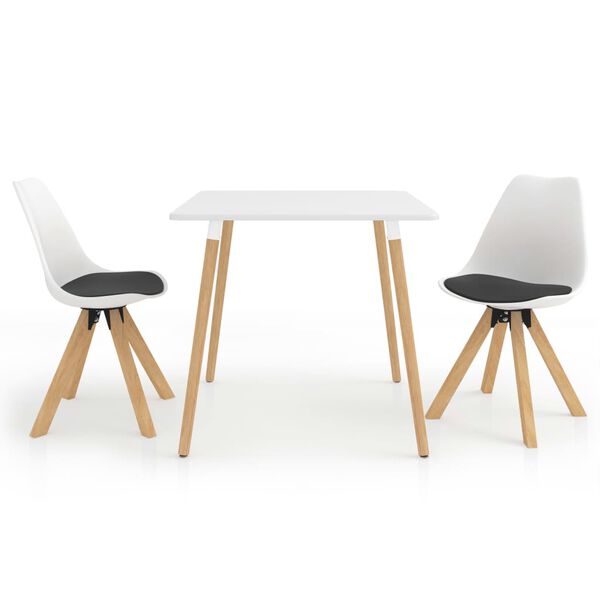 vidaXL Jedilna garnitura 3-delna črna in bela