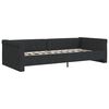vidaXL Dnevna postelja USB črno blago 90x200 cm