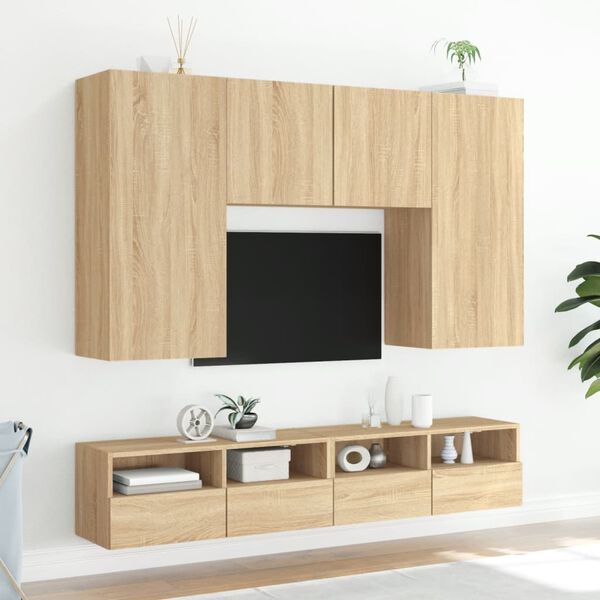 vidaXL Stenska TV omarica sonoma hrast 100x30x30 cm inženirski les
