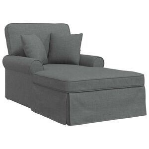 vidaXL Naslonjač z krilom 3 kos Temno siva blago 91 x 157 x 91 cm