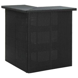 vidaXL Kotna barska miza črna 100x50x105 cm poli ratan