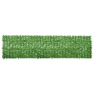 vidaXL Balkonsko platno z zelenim listjem 400x100 cm