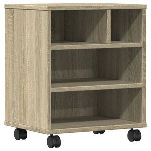 vidaXL Stojalo za tiskalnik s kolesi sonoma hrast 41x32x48 cm