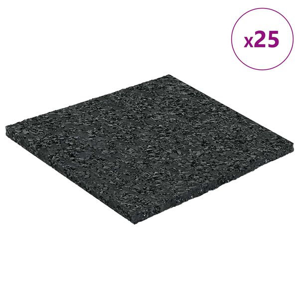 vidaXL Tlak za patio iz gumijskega granulata Črna 9 x 9 x 0,3 cm Guma