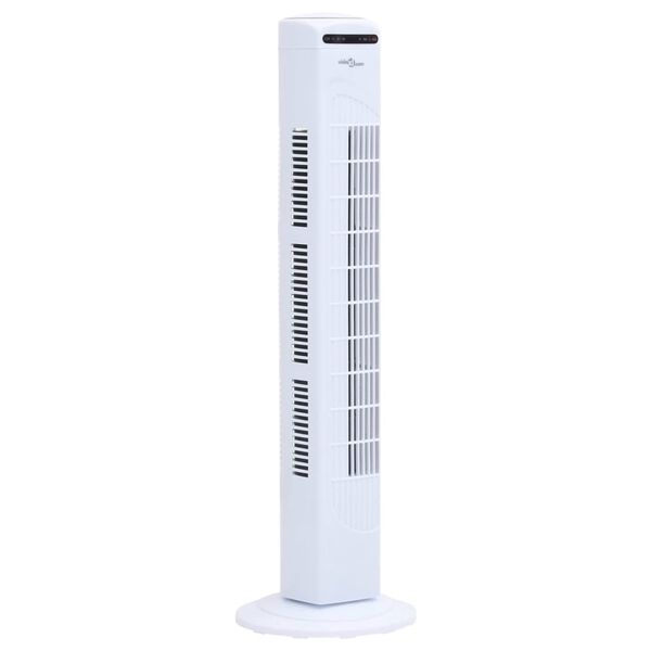 vidaXL Stoječi ventilator z daljincem in časovnikom &Phi; 24x80 cm bel