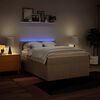 vidaXL Box spring postelja z vzmetnico krem 140x190 cm blago