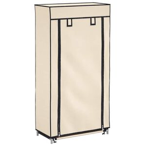 vidaXL Omarica za čevlje s pokrivalom blago 58x28x106 cm krem