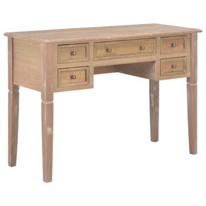 vidaXL Pisalna miza les 109,5x45x77,5 cm rjava