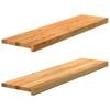 vidaXL Podloge za stopnice 2 kosa rjave 100x30x2 cm trdna hrastovina
