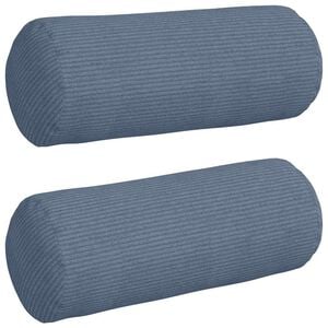 vidaXL Blazine 2 pcs Modra &Oslash; 15 x 40 cm Žametna tkanina