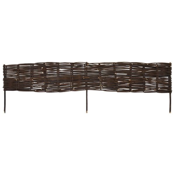 vidaXL Vrtne mejne ograje iz vrbe 5 kosov 120x35 cm