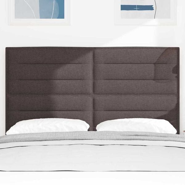 vidaXL Vzglavje Temno rjava 144 cm blago