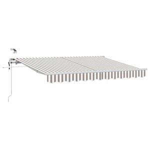 vidaXL Vlečna tenda Svetlo siva in bela. 350 x 250 cm Poliester