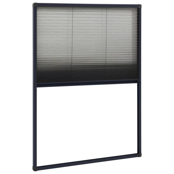 vidaXL Plise komarnik za okna aluminij antraciten 80x120 cm