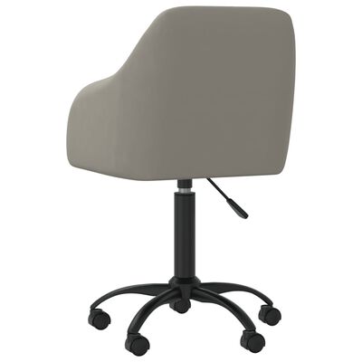 vidaXL Vrtljiv pisarniški stol svetlo siv žamet
